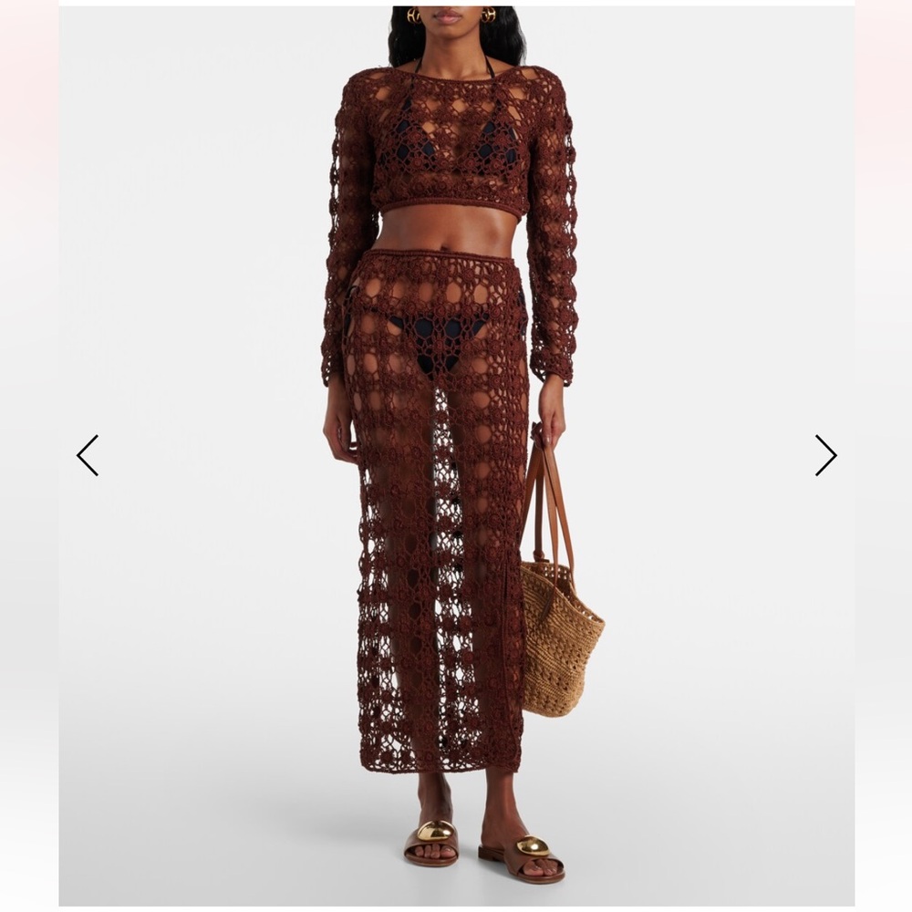 New / ANNA KOSTUROVA / Bella crochet maxi skirt / swim cover up / xs